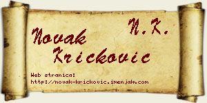 Novak Kričković vizit kartica